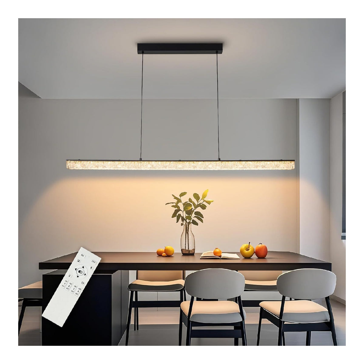 Luminaire Noir et Blanc a silhouette graphique de type lustre 60W 3000K