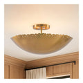 Plafonnier decoratif Dore et Ambre avec diffusion lumineuse harmonieuse 40W E14