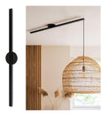 Luminaire Noir et Ambre a silhouette graphique de type suspension